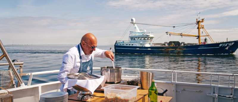 Sylter Muschel-Safari in Abfahrt: Hafen Hörnum