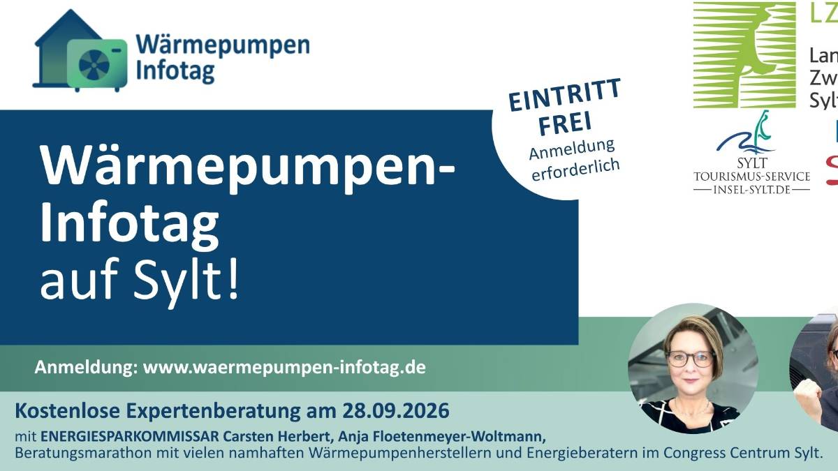 Wärmepumpen-Infotag auf Sylt in CongressCentrum Sylt, Friedrichstr. 44, 25980 Sylt, Westerland